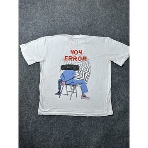 Mens Graphic Prime Essentials White 404 Error T Shirt, Size L